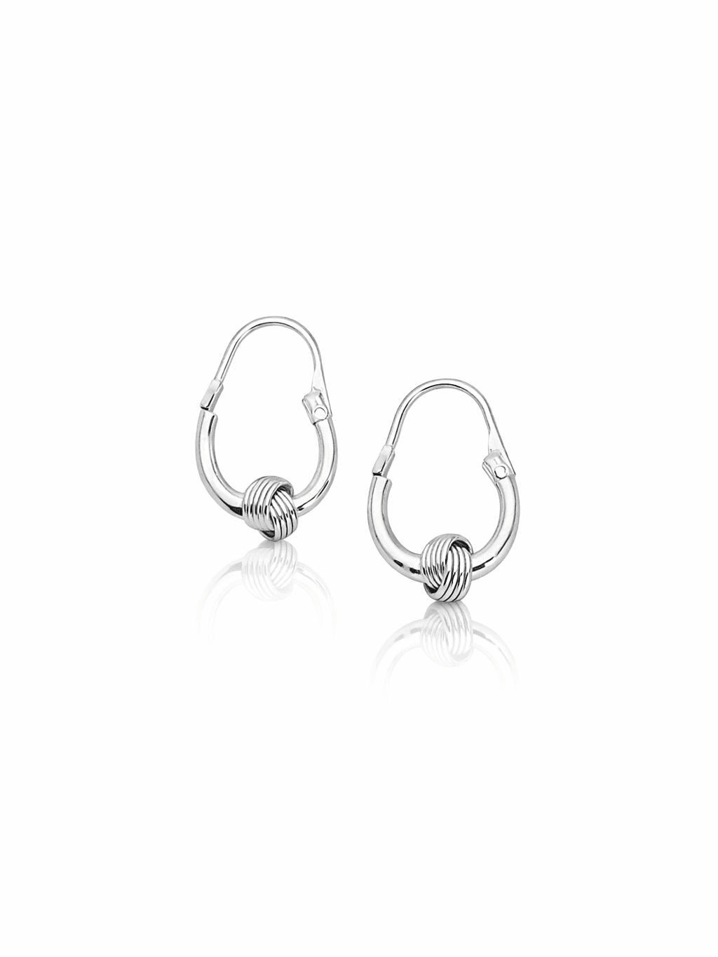 925 Sterling Silver Knot Hoop Earrings with Wire Wrap Detail
