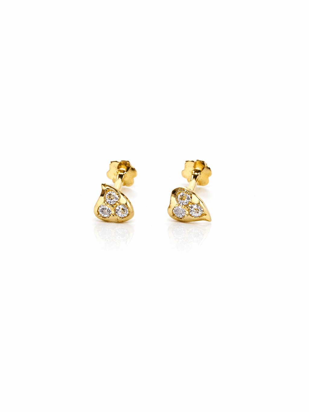 Gold Clover Cluster Stud Tops with Delicate Stones