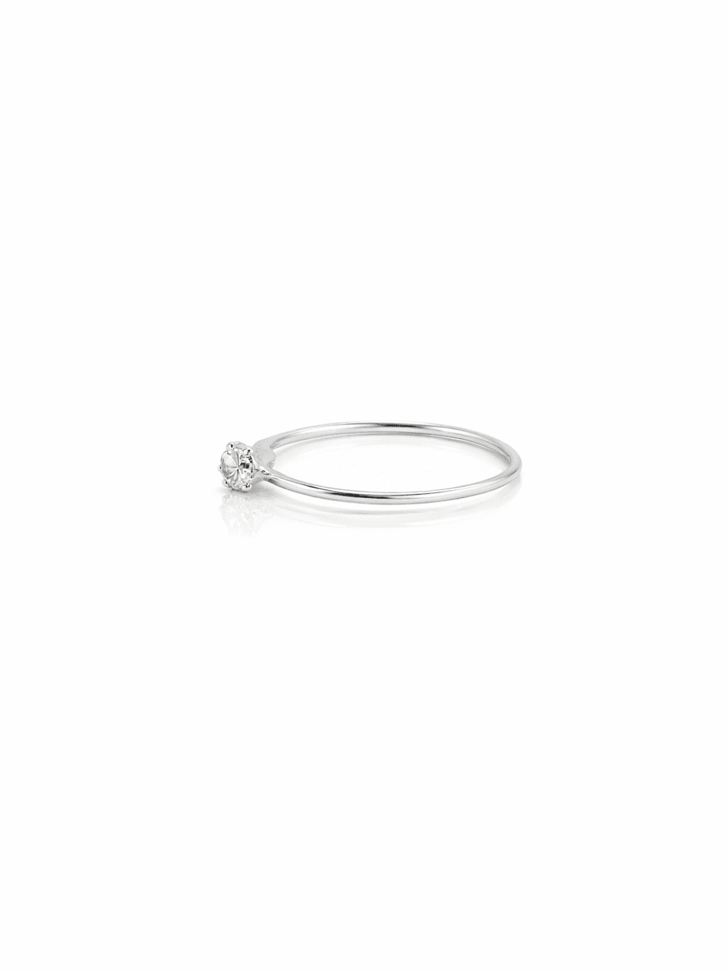 Simple Silver Nose Ring Hoop with Single Solitaire Zircon