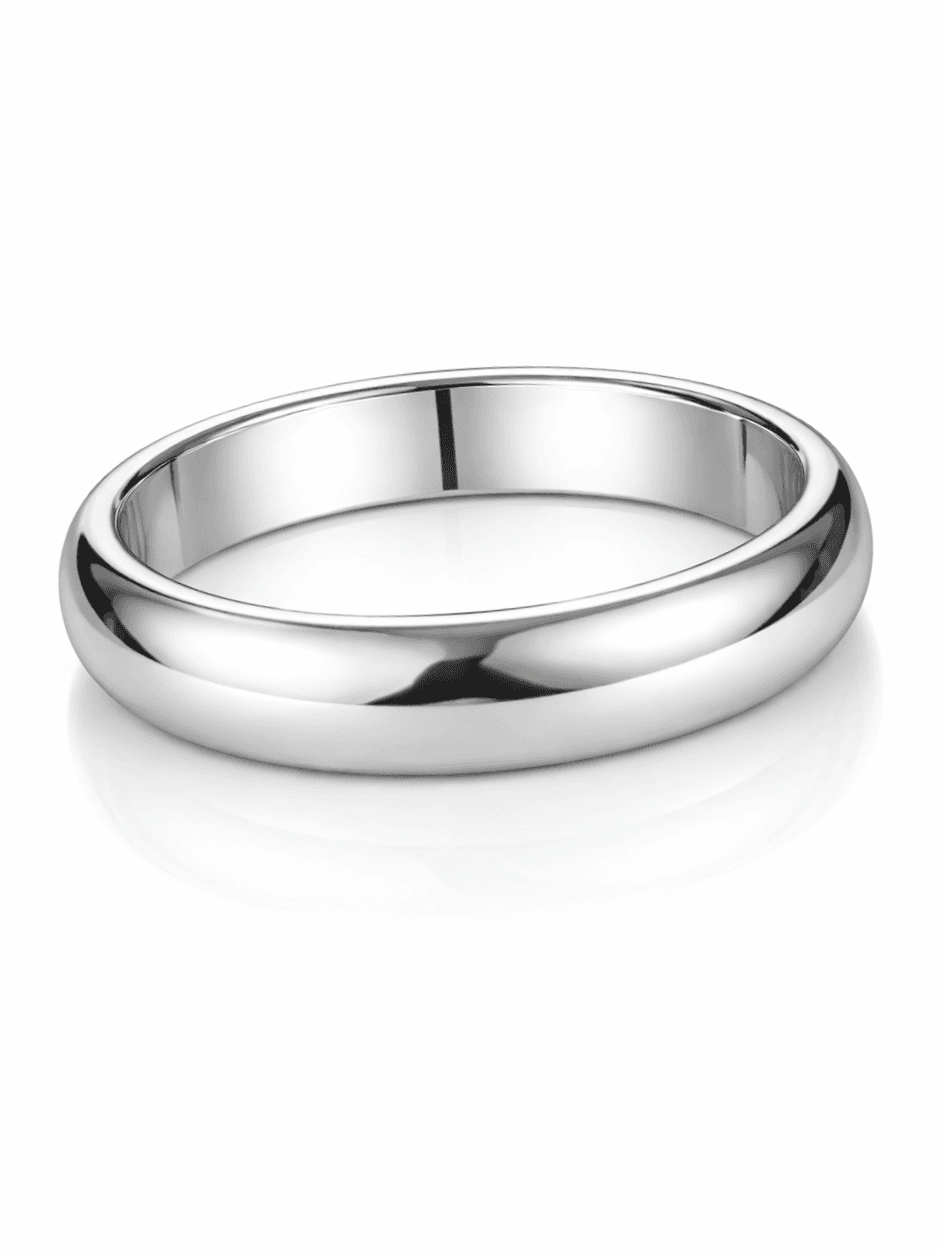Sterling Silver Plain Round Band Ring Chala Design