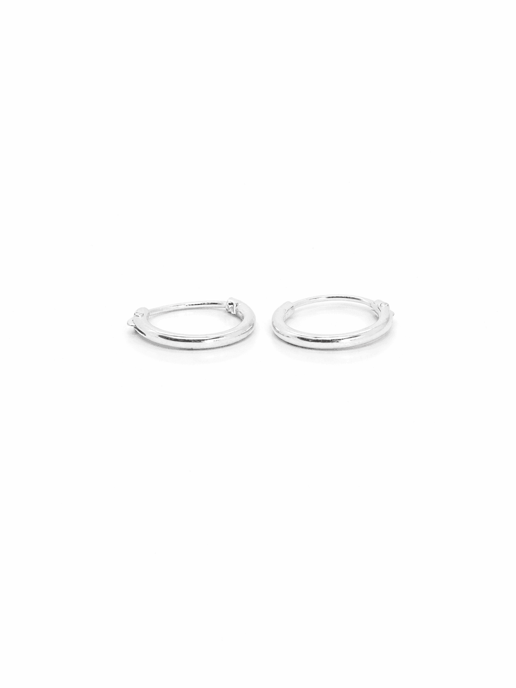 Classic Plain Sterling Silver Small Sleeper Hoop Earrings
