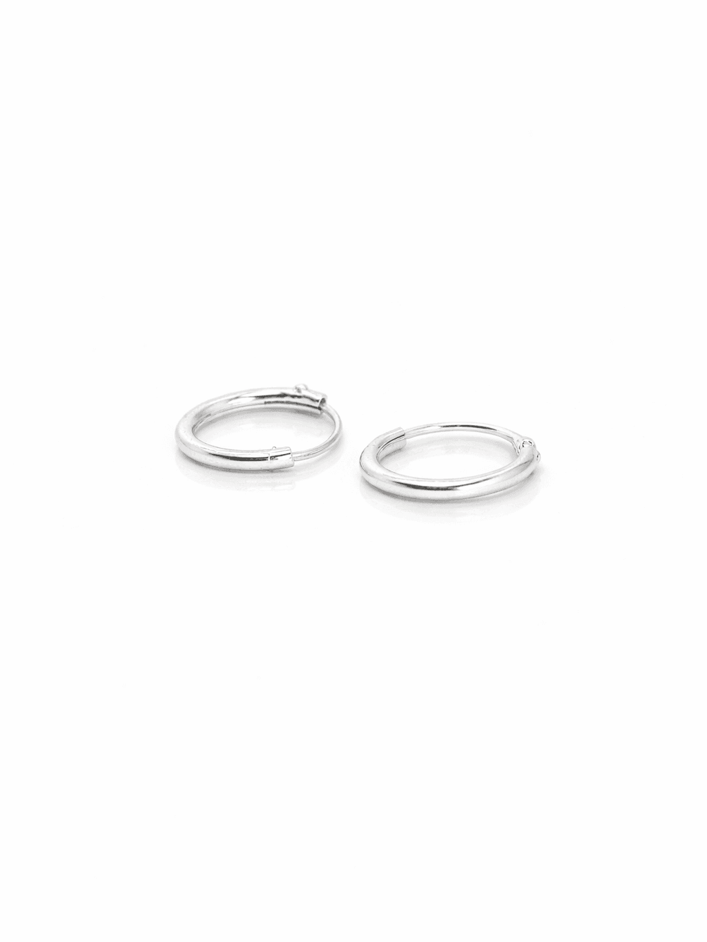 Classic Plain Sterling Silver Small Sleeper Hoop Earrings