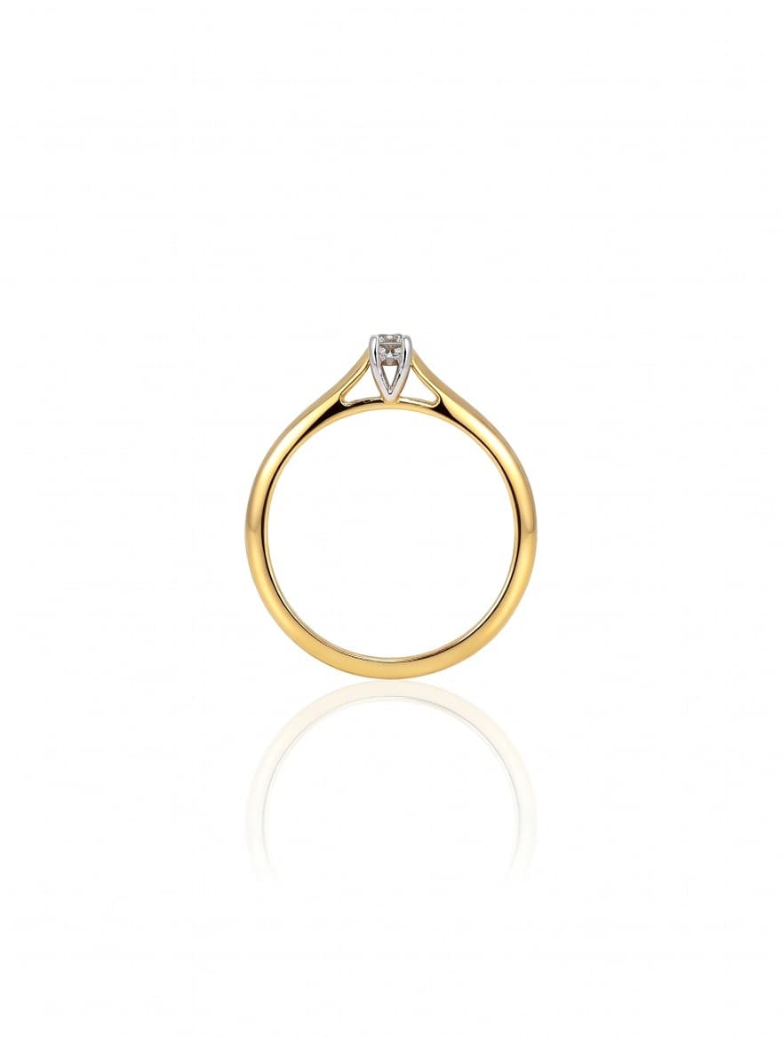 Gold Slim Band Natural Diamond Ring