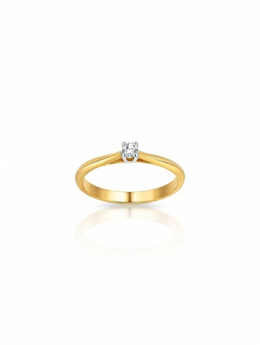 Gold Slim Band Natural Diamond Ring